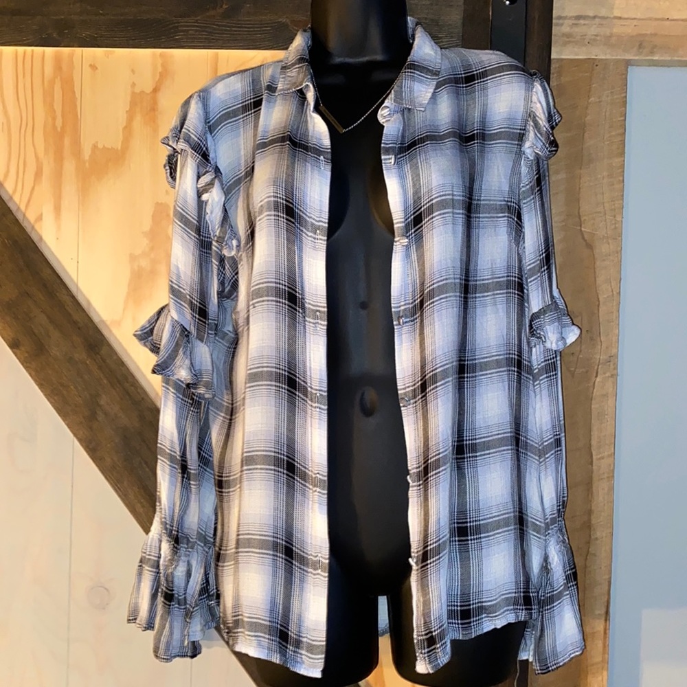 Rocks & Indigo ruffled flannel